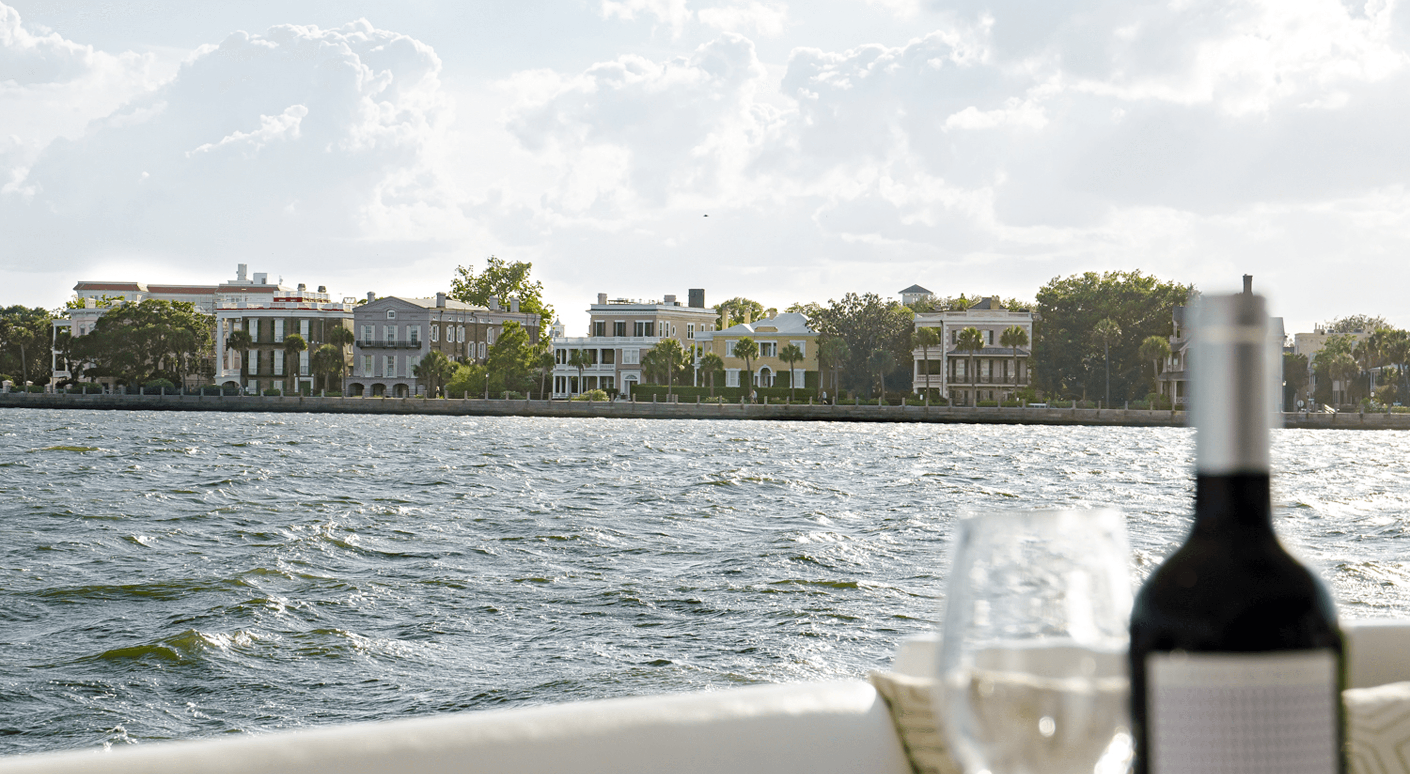 Charleston Battery historic homes viewed from the harbor