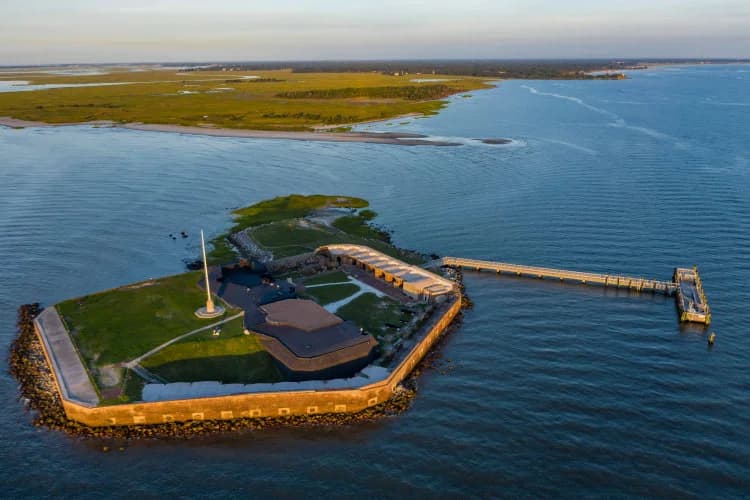 Fort Sumter viewed from the water on a private sailing charter in Charleston Harbor
